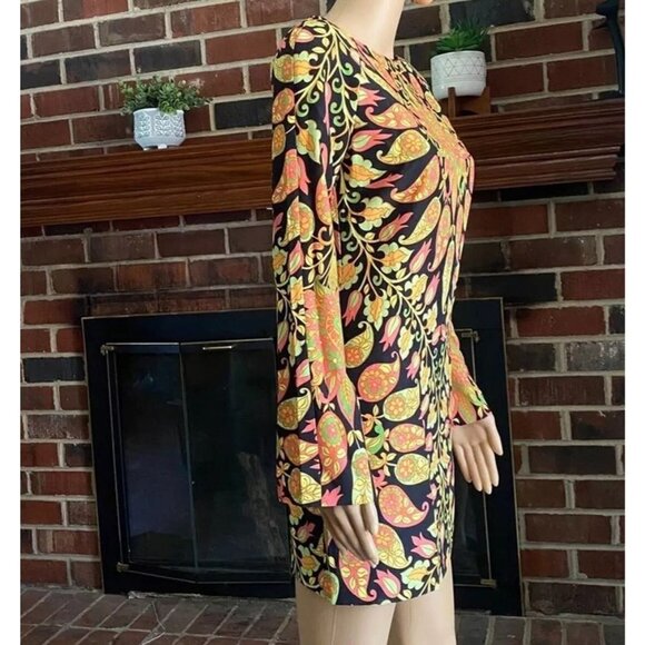 Womens size XS Bodycon Mini Dress Multicolor  print long sleeve,Stretch,Zara NEW - Picture 2 of 14